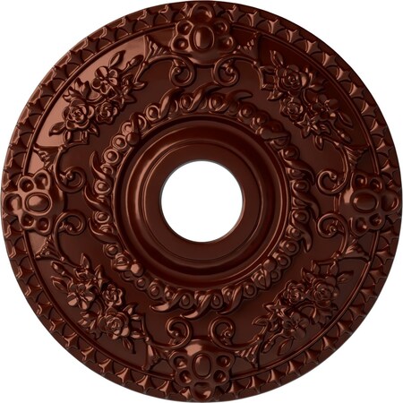 Ekena Millwork Rose Ceiling Medallion (Fits Canopies up to 7 1/4"), 18"OD x 3 1/2"ID x 1 1/2"P, Antique Copper CM18ROACS